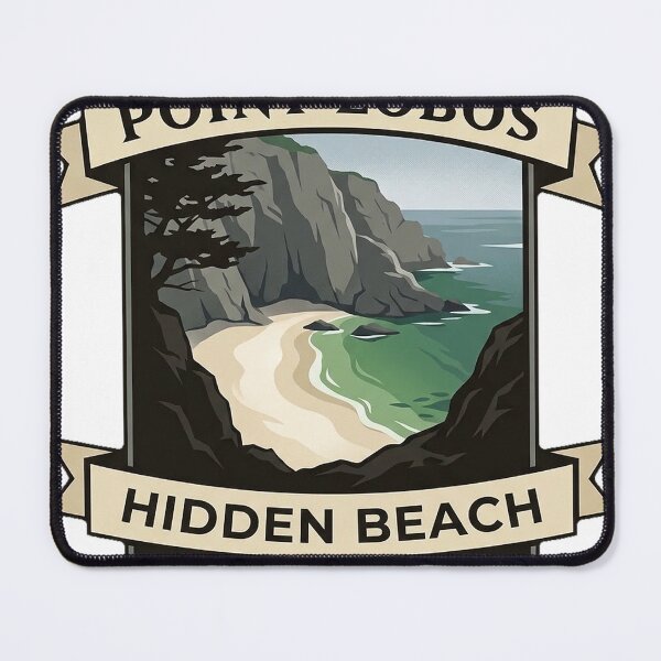 Item preview, Hidden Beach Sand Hill Cove Point Lobos Plaque Sticker designed and sold by DetourDgn.