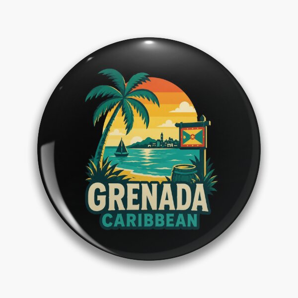 Item preview, Grenada Caribbean Retro Travel Tropical Island designed and sold by BarnettemarArts.