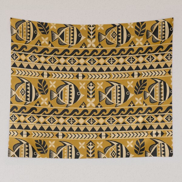 Item preview, Mustard Tropical Fish Polynesian Design designed and sold by Myra365Art.