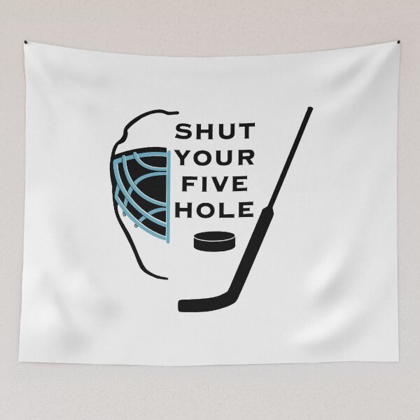 Item preview, Hockey Goalie Mask Funny Puck Stick Design designed and sold by VianDuell01.