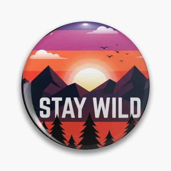 Item preview, Stay Wild Sunset Hex Badge designed and sold by GabeMountainArt.
