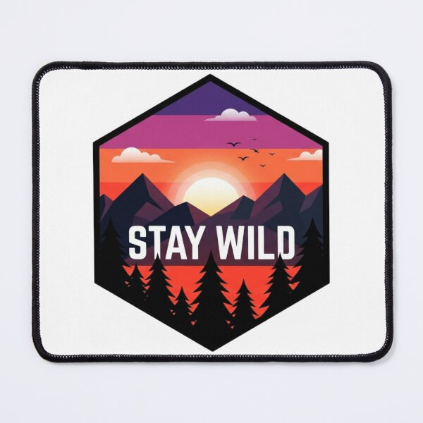 Item preview, Stay Wild Sunset Hex Badge designed and sold by GabeMountainArt.