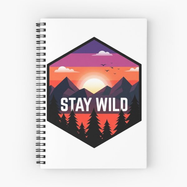 Item preview, Stay Wild Sunset Hex Badge designed and sold by GabeMountainArt.