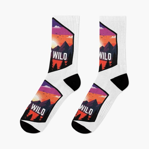 Item preview, Stay Wild Sunset Hex Badge designed and sold by GabeMountainArt.
