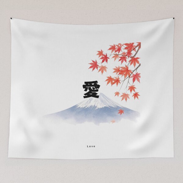 Item preview, Ai - Love | Mount Fuji & Autumn Leaves | Japanese Design designed and sold by JapanMemoir.