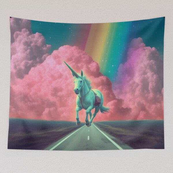Item preview, Unicorn on a Rainbow Highway designed and sold by MongLongStudio.