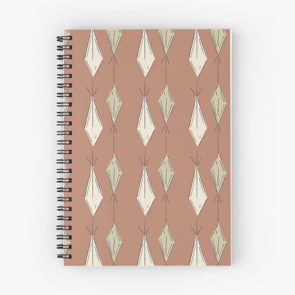 Item preview, A4 Hand Drawn Woven Fish Geometric Pattern - Terracotta Ivory designed and sold by MaddaMom.