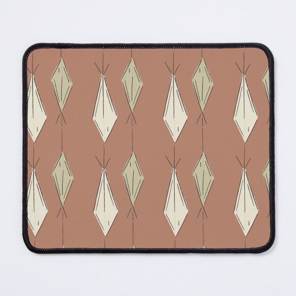 Item preview, A4 Hand Drawn Woven Fish Geometric Pattern - Terracotta Ivory designed and sold by MaddaMom.
