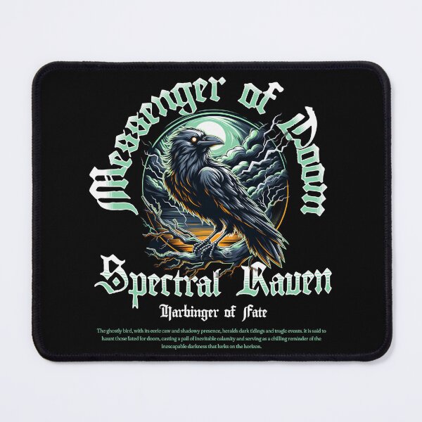 Item preview, Messenger of Doom Spectral Raven T-Shirt | Harbinger of Fate Graphic Tee | Dark Gothic Storm Shirt designed and sold by vec4u.