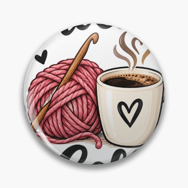 Item preview, Crochet & Coffee – Cozy Yarn and Coffee Lover Design designed and sold by MalickaArt.
