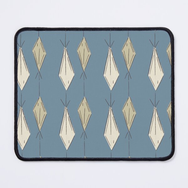 Item preview, A5 Hand Drawn Woven Fish Geometric Pattern - Dusty Blue Ivory designed and sold by MaddaMom.
