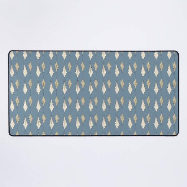 Item preview, A5 Hand Drawn Woven Fish Geometric Pattern - Dusty Blue Ivory designed and sold by MaddaMom.