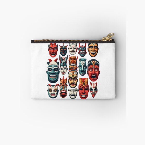Item preview, Tribal Mask Faces – Colorful Folk Art designed and sold by Shivamartwark.