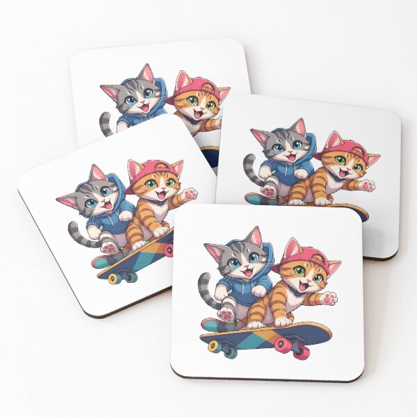 Item preview, Cute Cats Skateboarding Fun designed and sold by SoyLamderma.