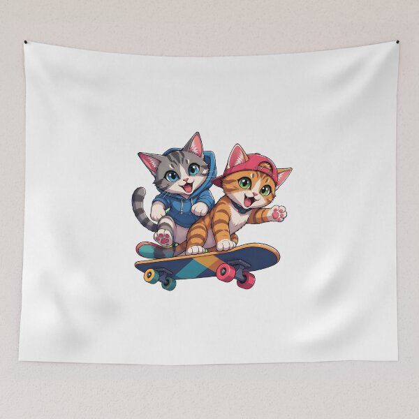 Item preview, Cute Cats Skateboarding Fun designed and sold by SoyLamderma.