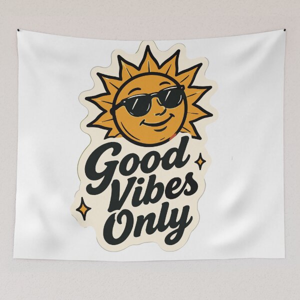 Item preview, Good Vibes Only Smiling Sun Retro Summer Positive Energy designed and sold by parkjingsuhal.