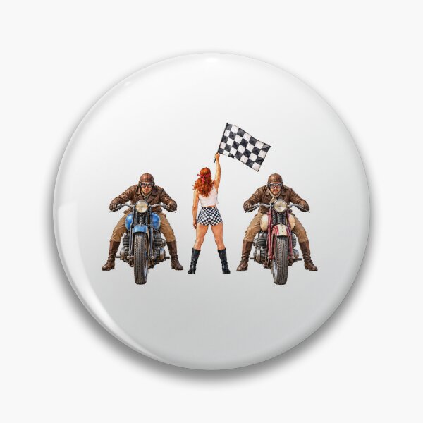 Item preview, Vintage Motorcycle Racers and Checkered Flag designed and sold by Russell Thorne.