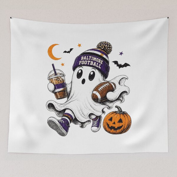 Item preview, Spooky Football Ghost Halloween Coffee Lover designed and sold by VianDuell01.