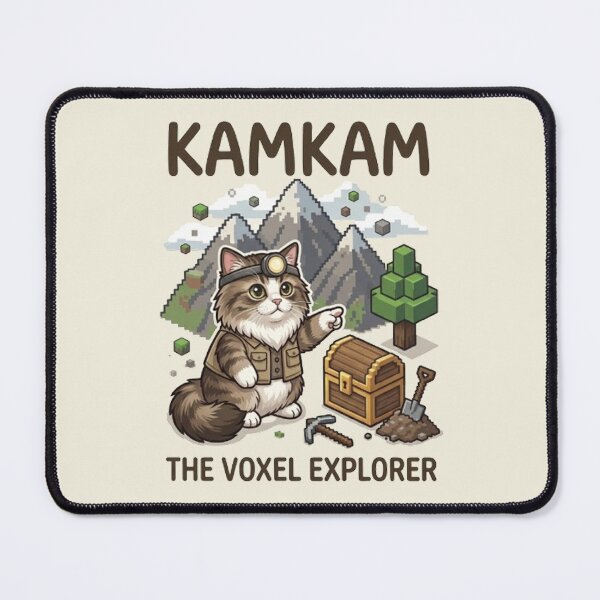 Item preview, KAMKAM The Voxel Explorer Funny Gamer Cat Pixel Art designed and sold by PetalsPaws.