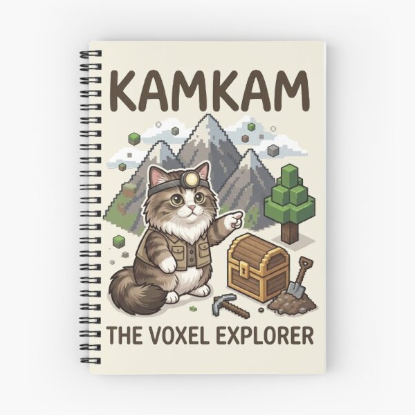 Item preview, KAMKAM The Voxel Explorer Funny Gamer Cat Pixel Art designed and sold by PetalsPaws.