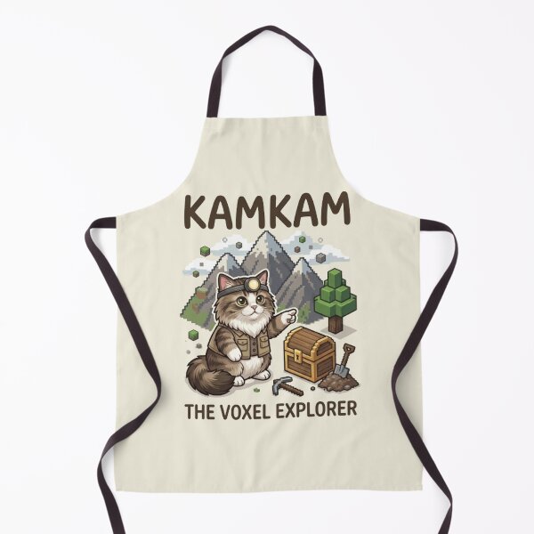 Item preview, KAMKAM The Voxel Explorer Funny Gamer Cat Pixel Art designed and sold by PetalsPaws.