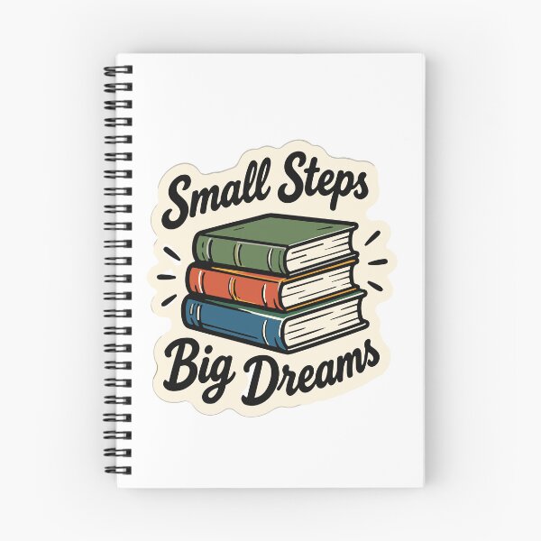 Item preview, mall Steps Big Dreams Inspirational Book Lover Typography designed and sold by parkjingsuhal.