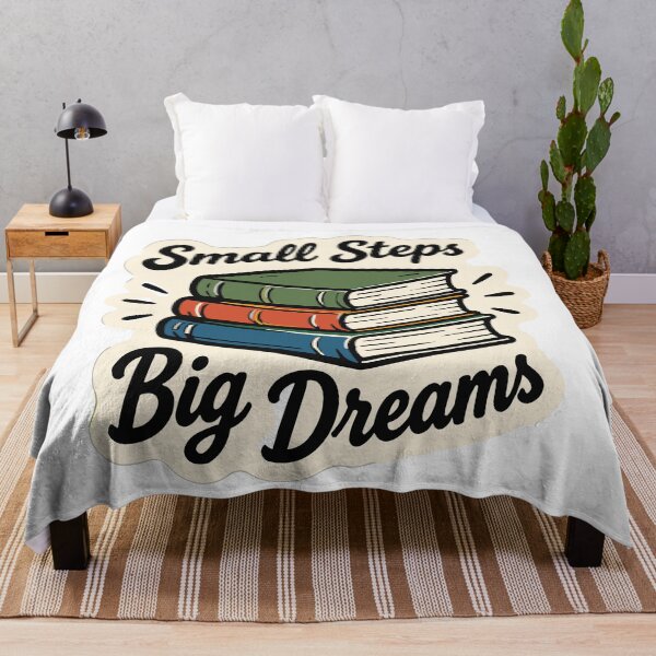 Item preview, mall Steps Big Dreams Inspirational Book Lover Typography designed and sold by parkjingsuhal.