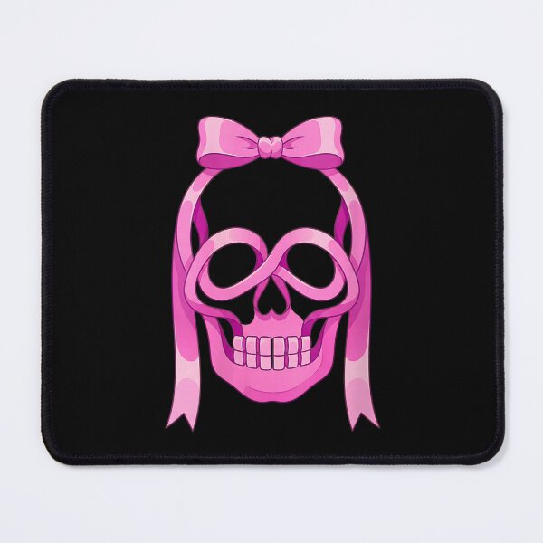 Item preview, Women's Pink Ribbon Skull Bow Breast Cancer Awareness Halloween designed and sold by JaredDeShop.