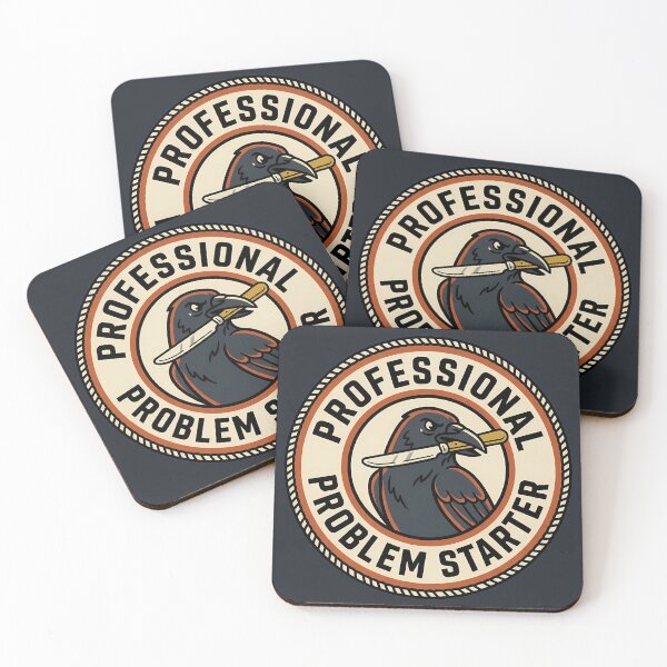 Item preview, Professional Problem Starter Sarcastic Crow Retro Badge designed and sold by DripCultureLab.