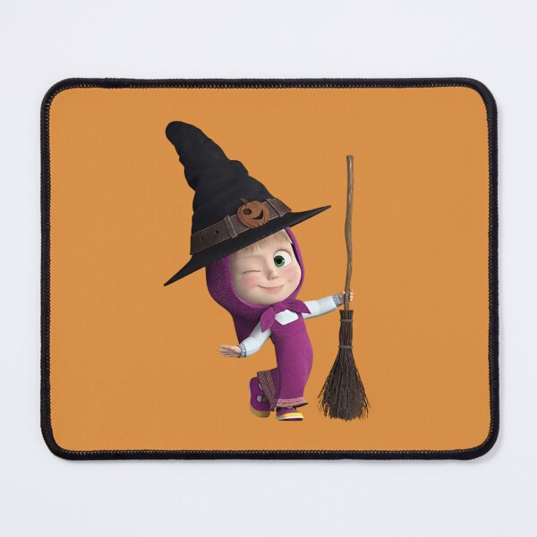 Item preview, Cute Witch Masha Halloween Broomstick - Masha and the Bear designed and sold by Epicfunchart.