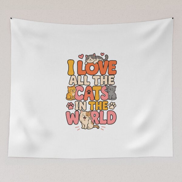Item preview, I Love All Cats World Retro Cat Lover Graphic designed and sold by SoyLamderma.