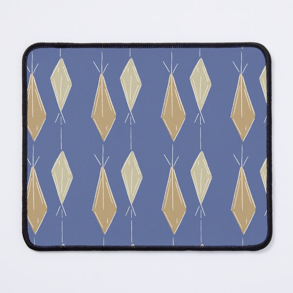 Item preview, A10 Hand Drawn Woven Fish Geometric Pattern - Blue, Cornflower, Camel designed and sold by MaddaMom.
