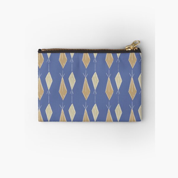 Item preview, A10 Hand Drawn Woven Fish Geometric Pattern - Blue, Cornflower, Camel designed and sold by MaddaMom.