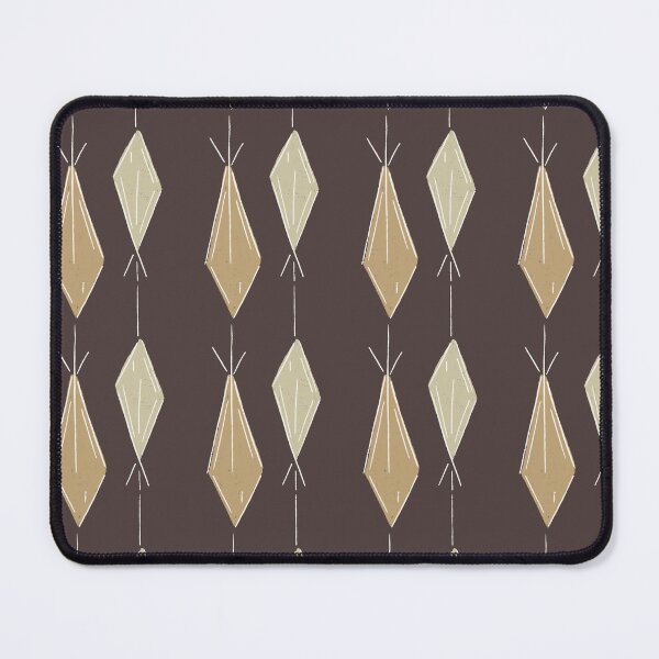Item preview, A11 Hand Drawn Woven Fish Geometric Pattern - Chocolate Camel designed and sold by MaddaMom.