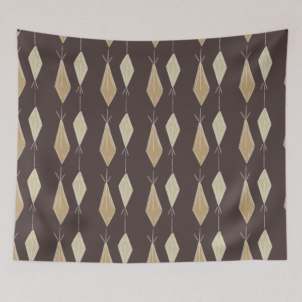 Item preview, A11 Hand Drawn Woven Fish Geometric Pattern - Chocolate Camel designed and sold by MaddaMom.