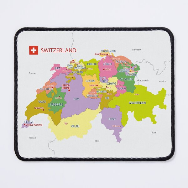 Item preview, Switzerland Political Map Wall Art designed and sold by alijun.