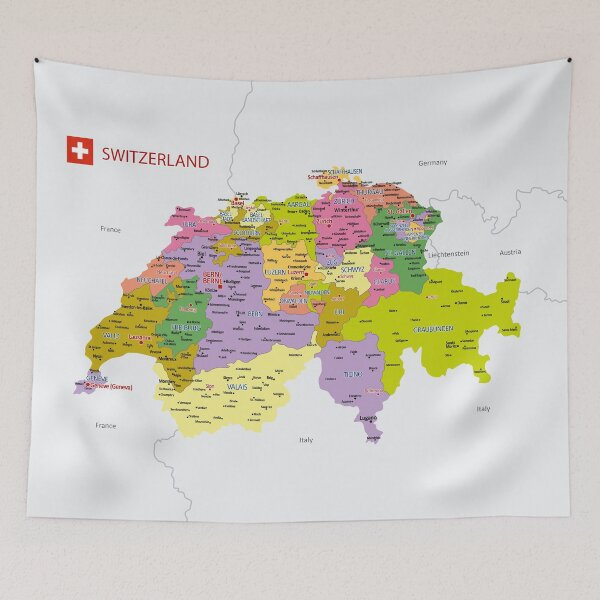 Item preview, Switzerland Political Map Wall Art designed and sold by alijun.