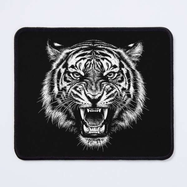 Item preview, Infrasonic Wrath: Roaring Tiger Scratchboard Art Print designed and sold by FreiherrPK.