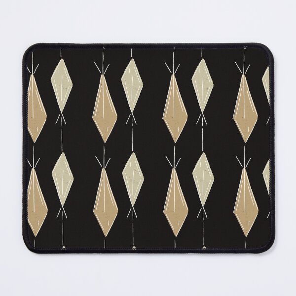 Item preview, A12 Hand Drawn Woven Fish Geometric Pattern - Soft Black Camel designed and sold by MaddaMom.