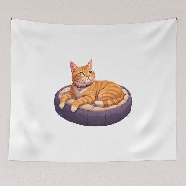 Item preview, Orange Tabby Cat Resting with Collar designed and sold by SoyLamderma.