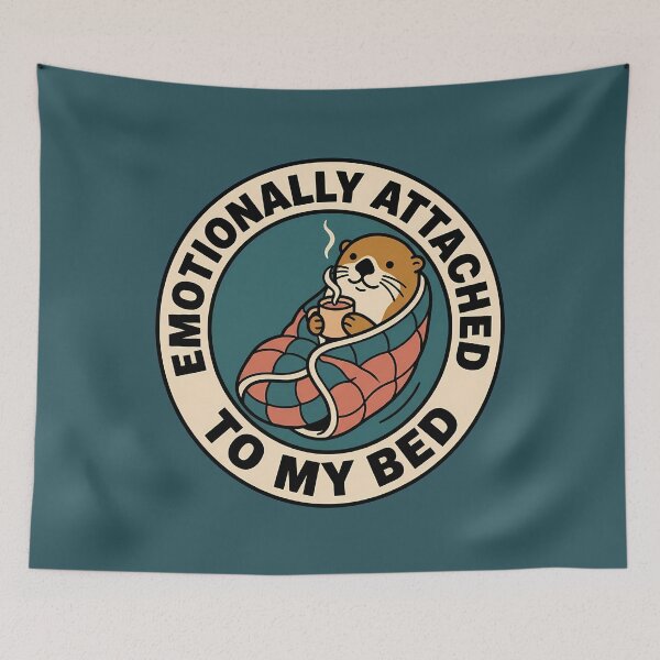 Item preview, Emotionally Attached To My Bed Retro Otter Badge designed and sold by DripCultureLab.
