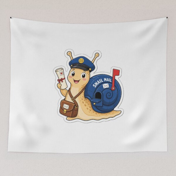 Item preview, Snail Mail Postman Sticker | Cute Cartoon Snail Mail Carrier designed and sold by Random Designs.