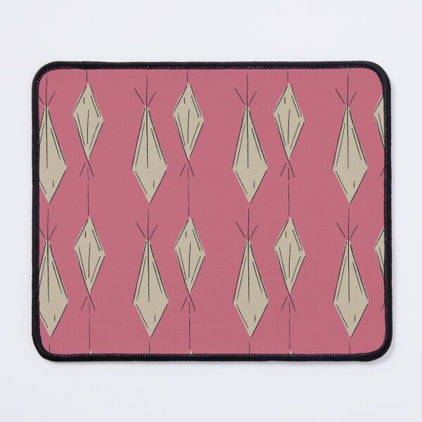 Item preview, A14 Hand Drawn Woven Fish Geometric Pattern - Raspberry Taupe designed and sold by MaddaMom.