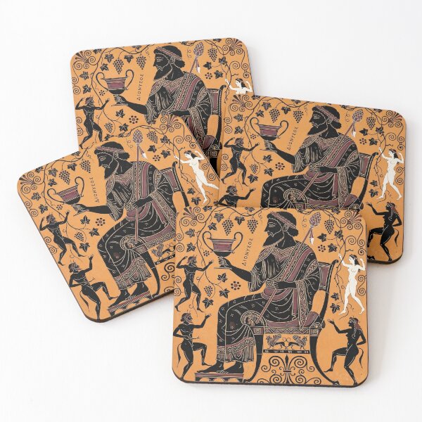 Item preview, The Pine-Pitch Sovereign: Dionysus Enthroned Greek Black-Figure Art Print designed and sold by FreiherrPK.