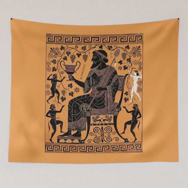 Item preview, The Pine-Pitch Sovereign: Dionysus Enthroned Greek Black-Figure Art Print designed and sold by FreiherrPK.