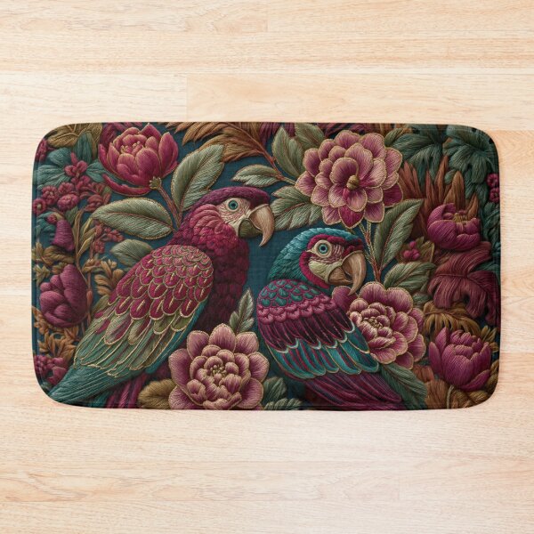 Item preview, Maximalist Embroidery Parrots Fantasy Garden  designed and sold by artsandsoul.