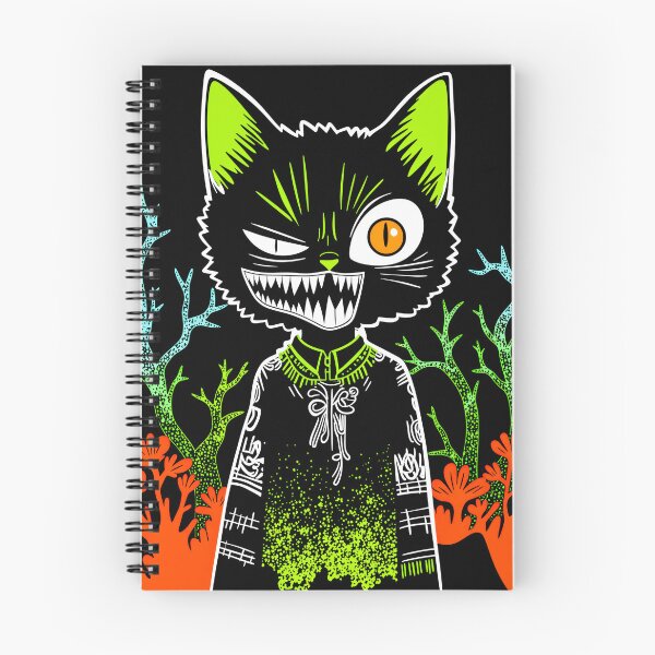 Item preview, Creepy Black Cat Portrait with a Sinister Smile  designed and sold by QQQueen.
