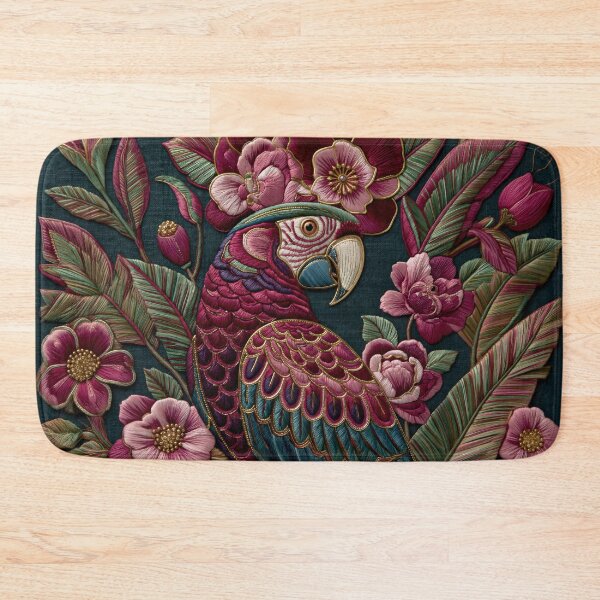 Item preview, Maximalist Embroidery Parrot Enchanted Garden designed and sold by artsandsoul.