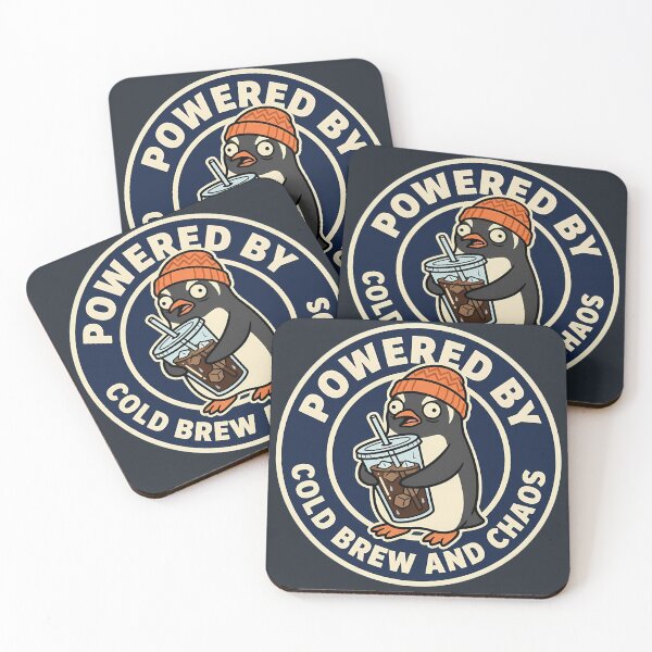 Item preview,  Powered By Cold Brew And Chaos Penguin Badge designed and sold by DripCultureLab.