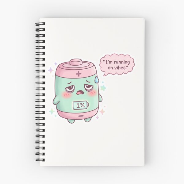 Item preview, I’m Running on Vibes Kawaii Battery Sticker designed and sold by Cerys-GS.